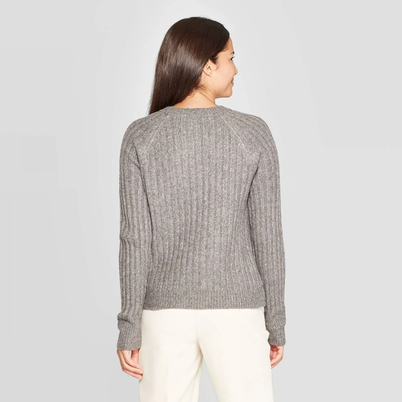 A New Day Women's Long Sleeve Crewneck Rib-Knit Pullover Sweater