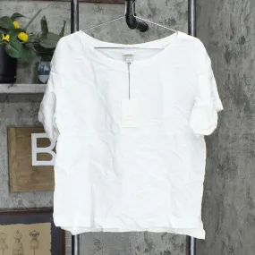 A New Day Women's Short Sleeve Linen Cuff T-Shirt 78776261 White M