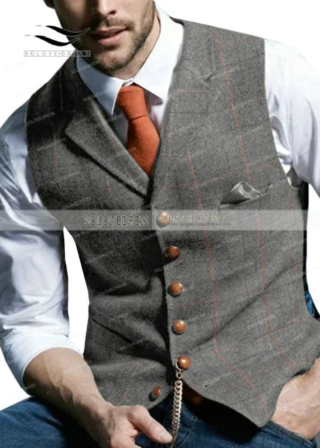 Basil - Dark Academia Brown Casual Gentlemen's Soft Wool Vest