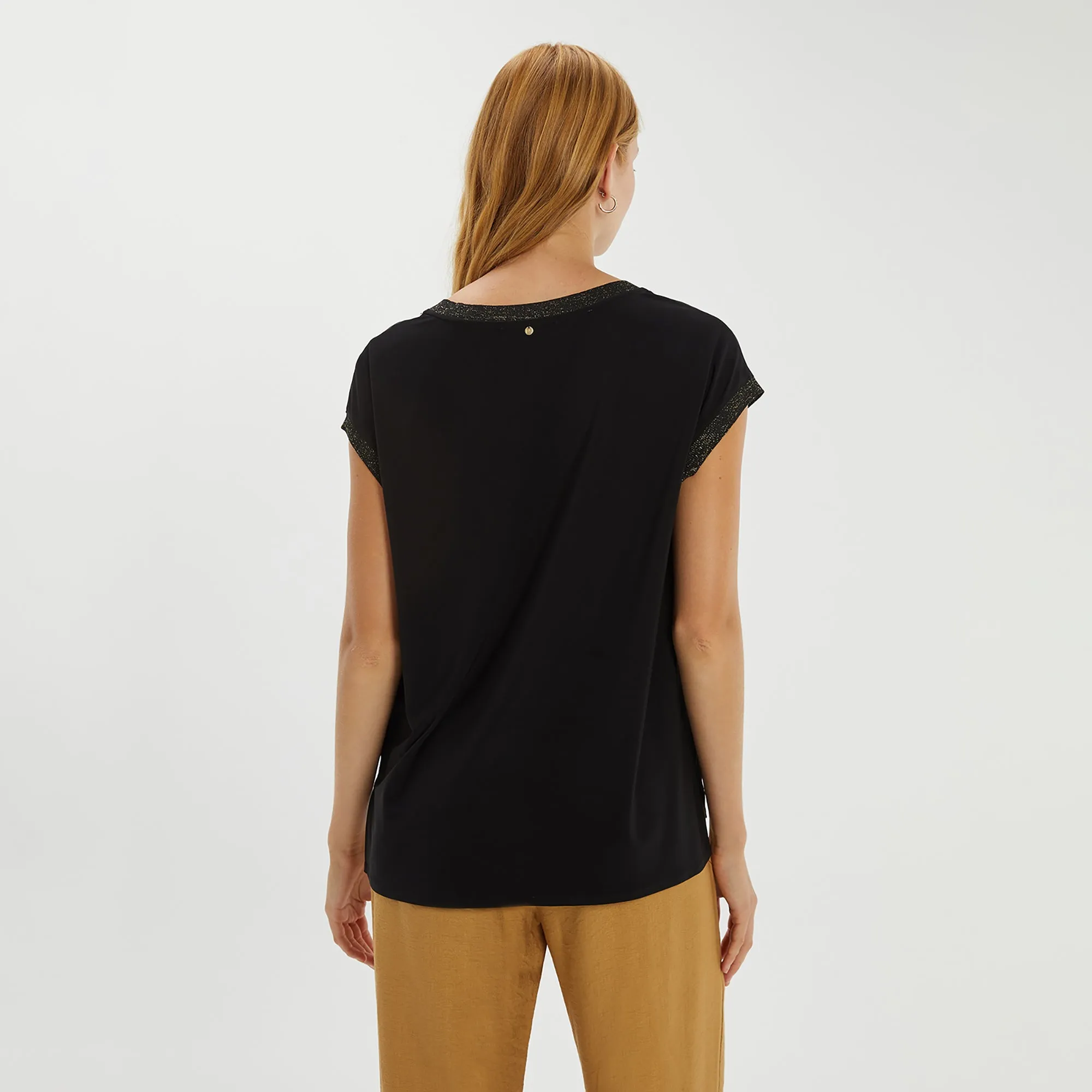 Black V-Neck Top