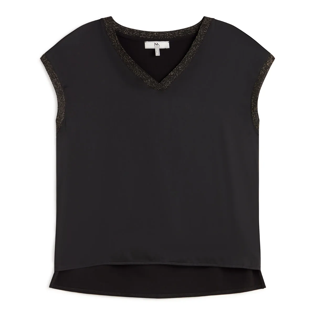 Black V-Neck Top