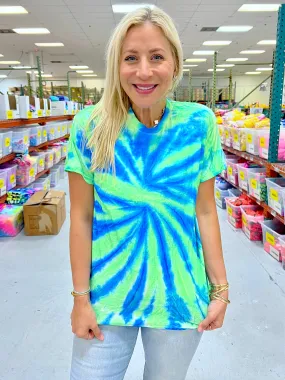 Blue Hawaii Twist Tie-Dye Tee - Blank