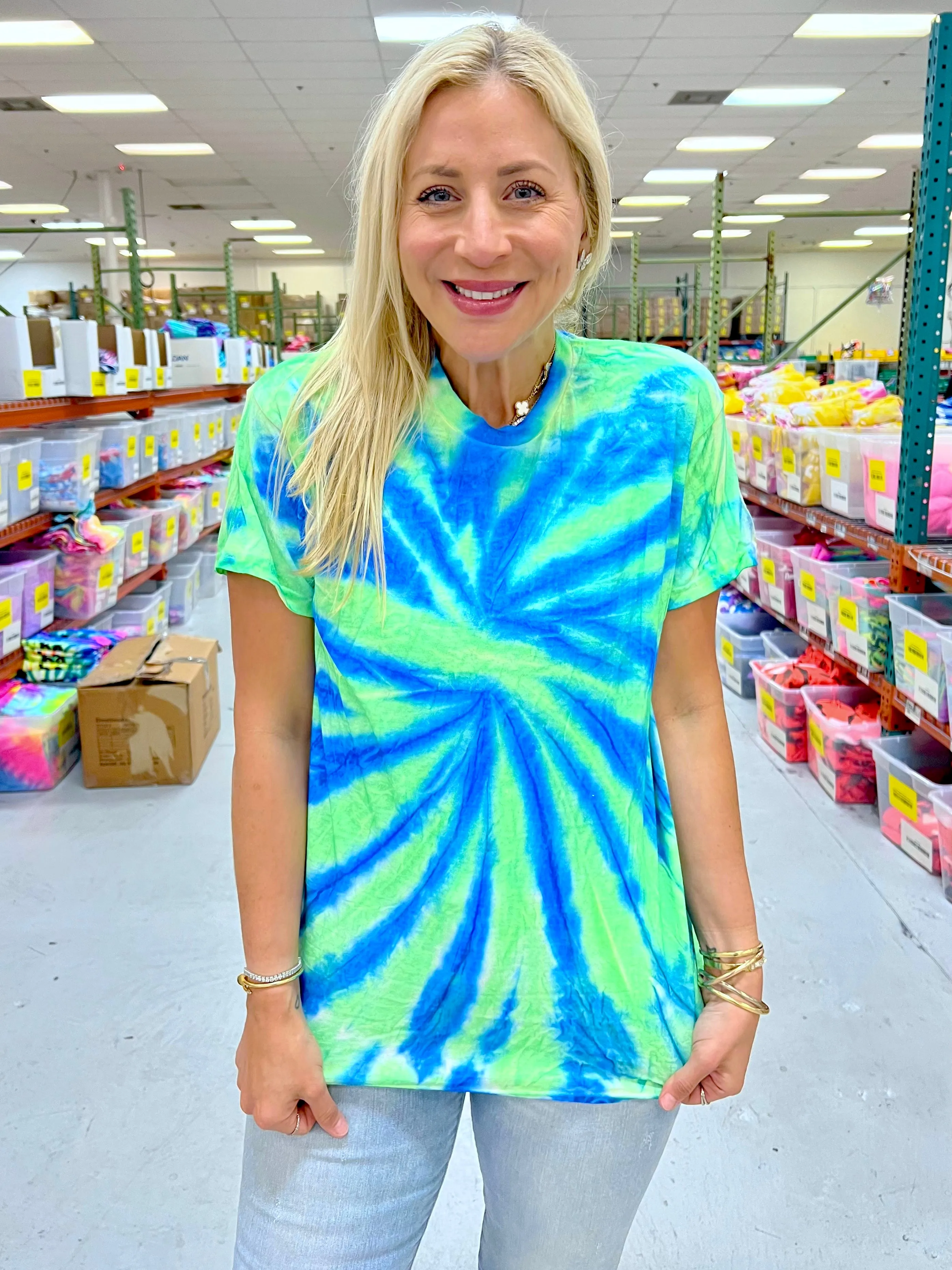 Blue Hawaii Twist Tie-Dye Tee - Blank