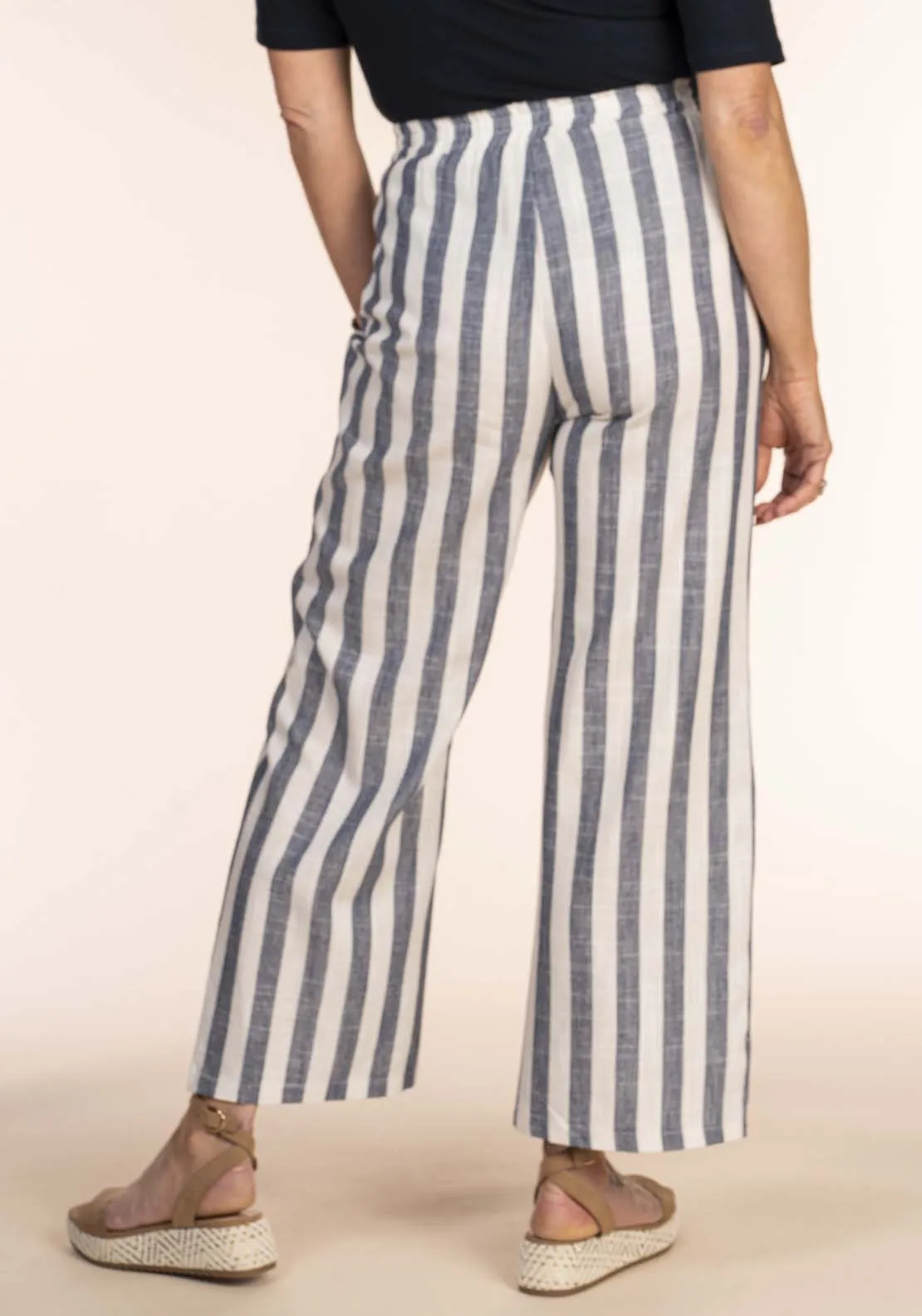 Blue White Stripe Crop - Blue