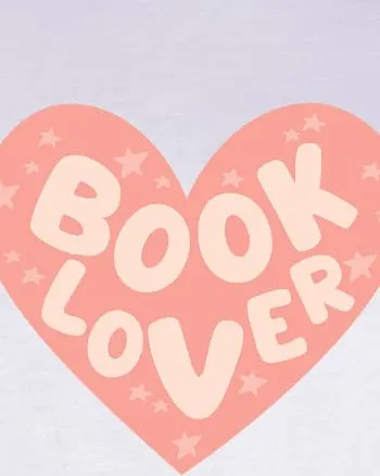 Book Lover Heart | White