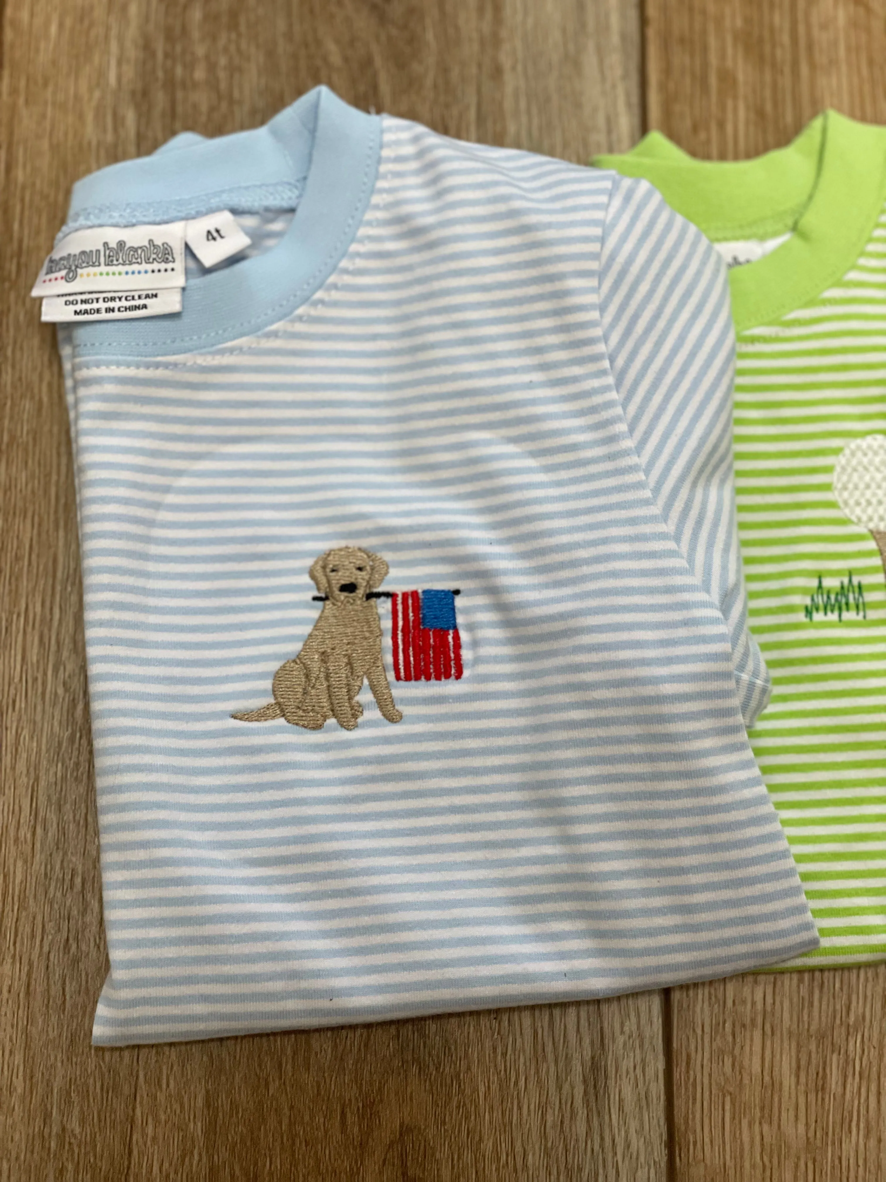 Boys Embroidered Striped Tees