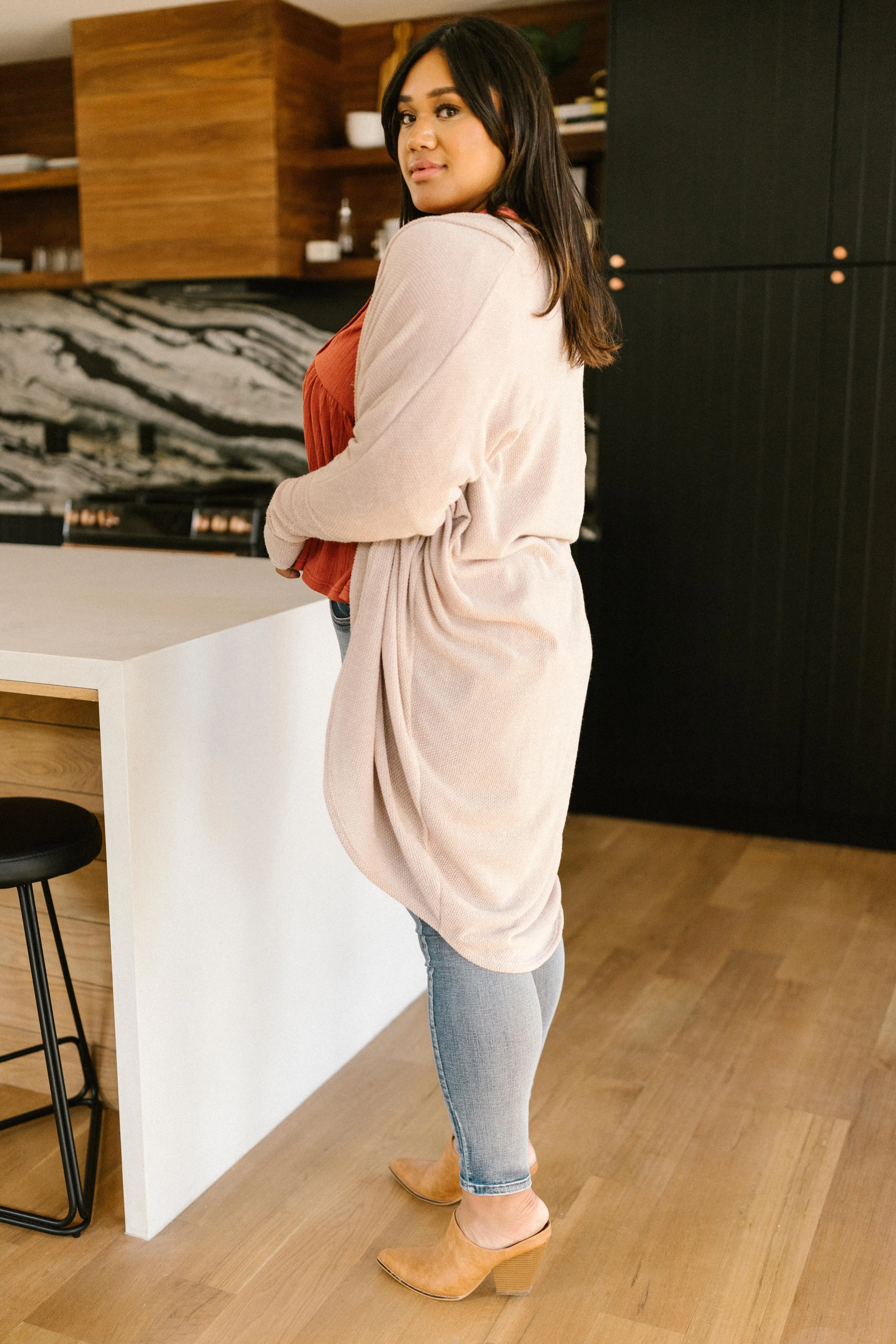 Cozy Cardi In Taupe