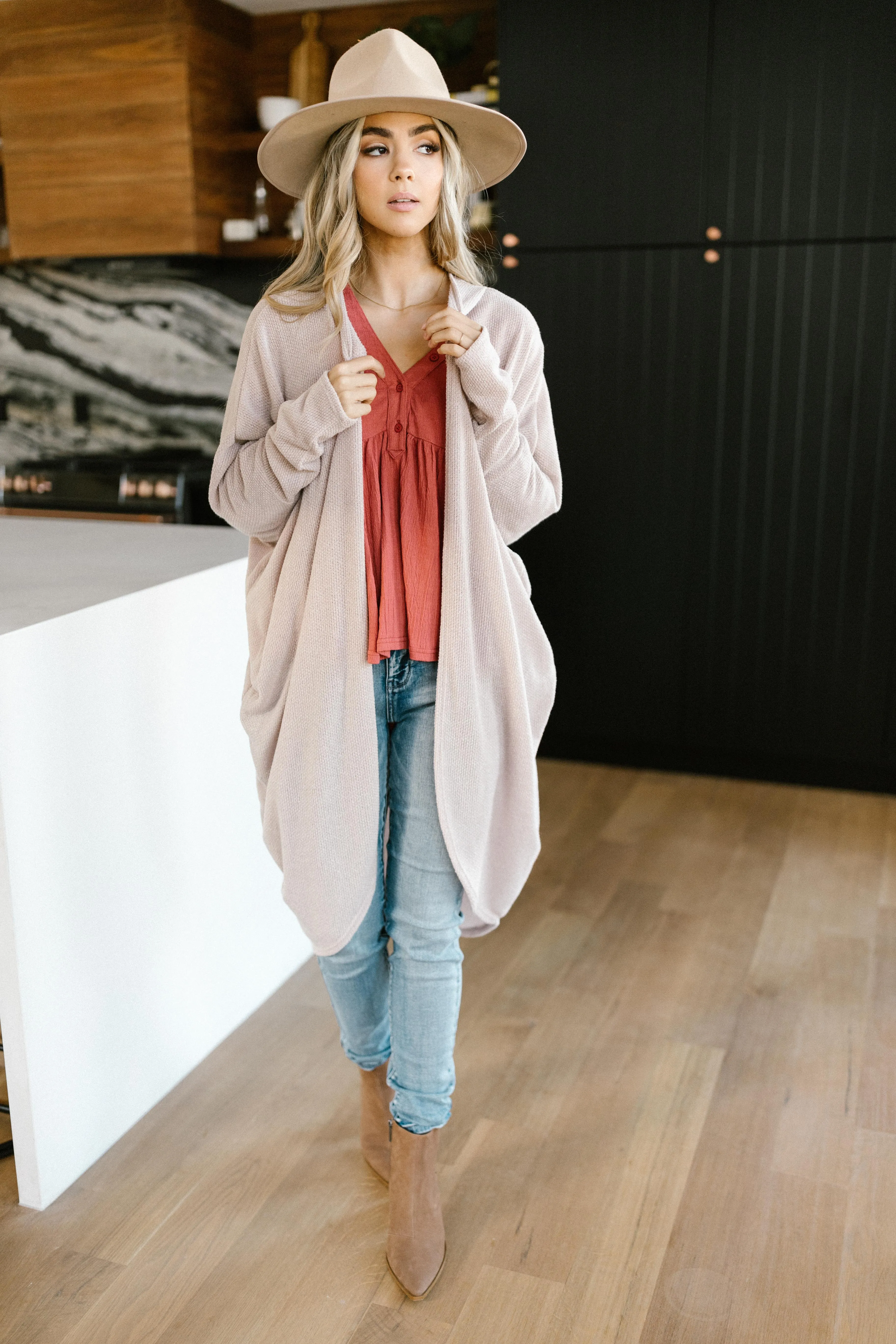 Cozy Cardi In Taupe