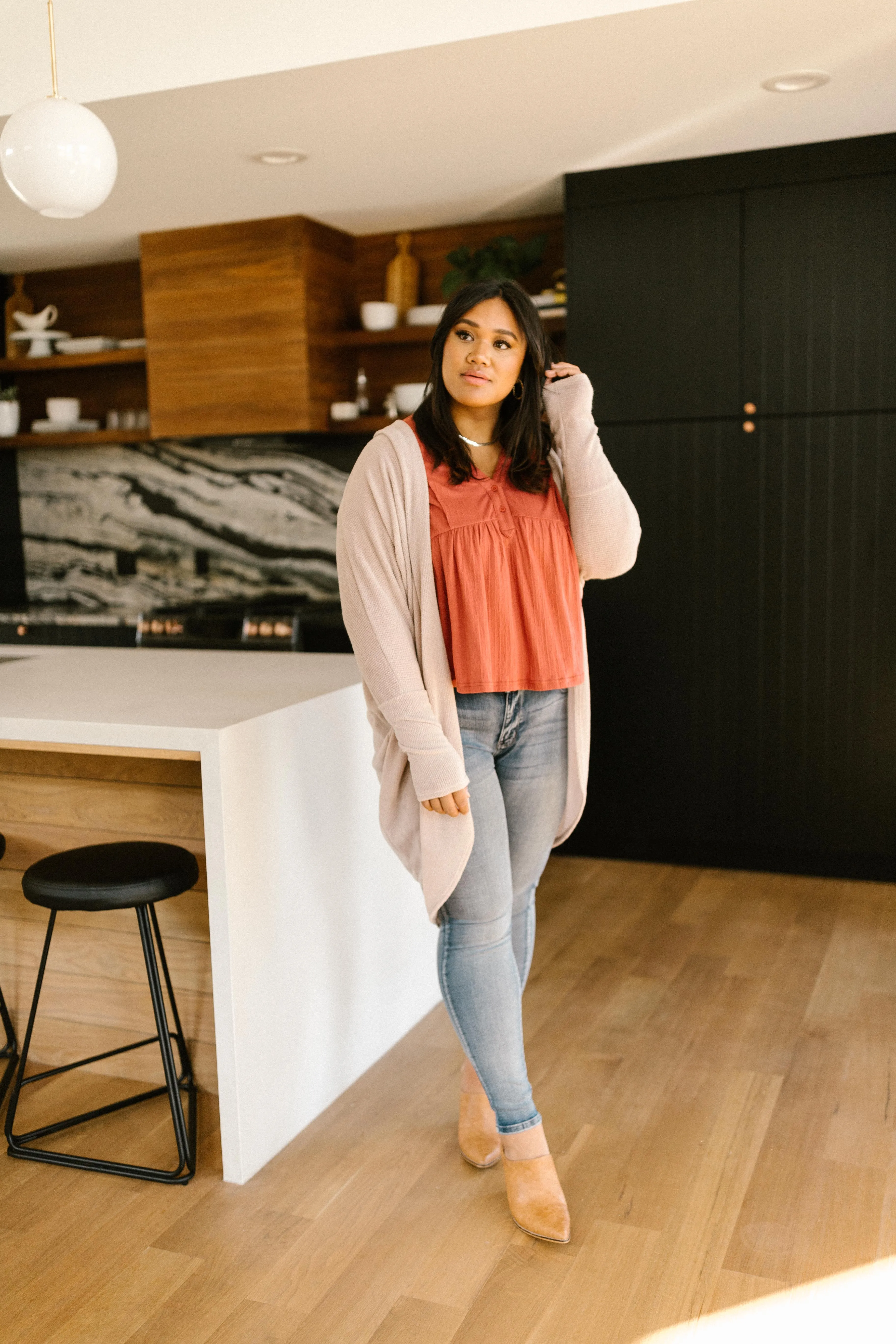 Cozy Cardi In Taupe