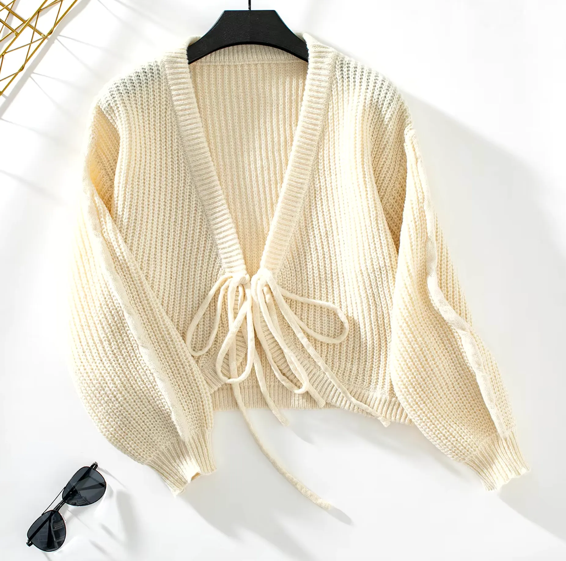 COZY FRONT-TIE CARDIGAN