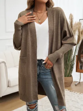 Cozy Layer Long Cardigan with Batwing Sleeves for Women