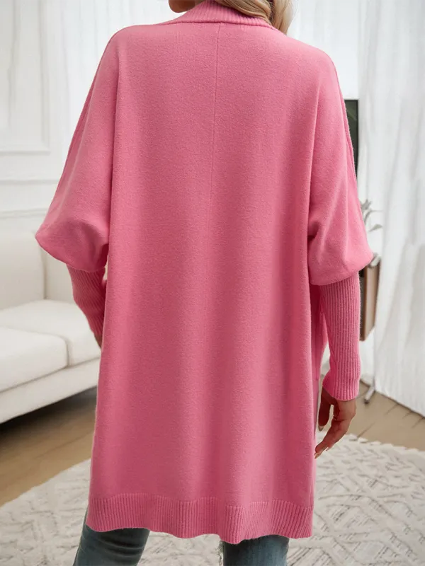 Cozy Layer Long Cardigan with Batwing Sleeves for Women