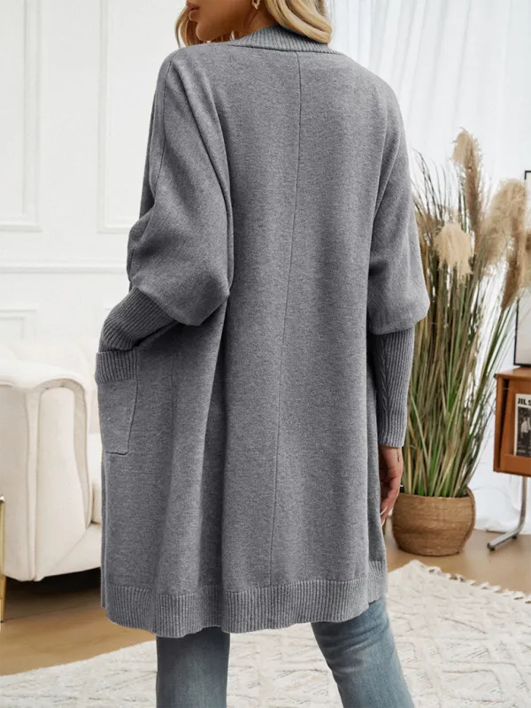 Cozy Layer Long Cardigan with Batwing Sleeves for Women