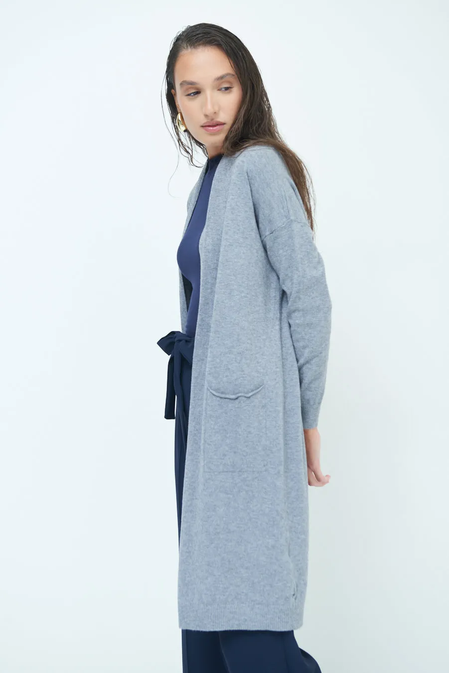 Cozy longline open-front cardigan wholesale