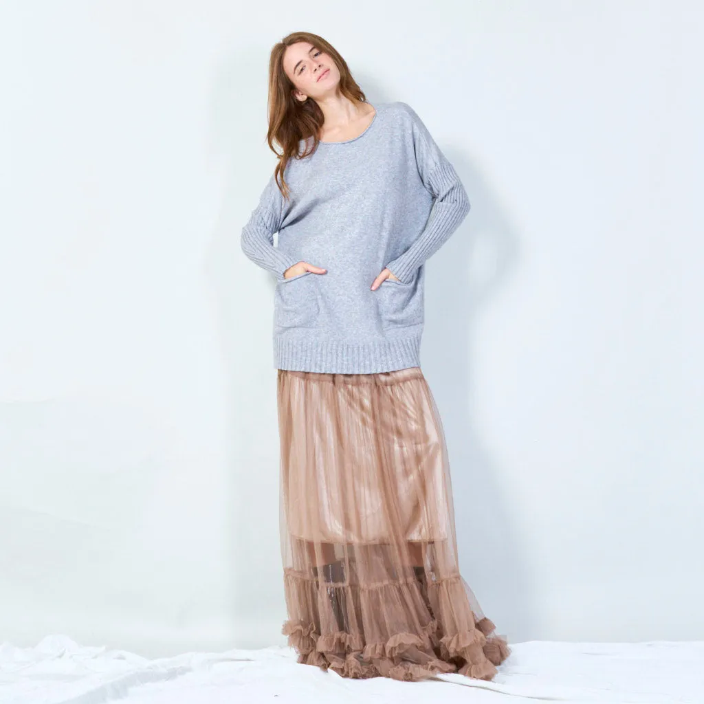 Cozy oversized pocket sweater wholesale