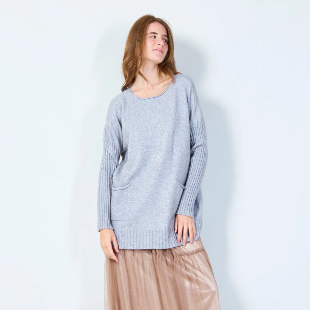 Cozy oversized pocket sweater wholesale