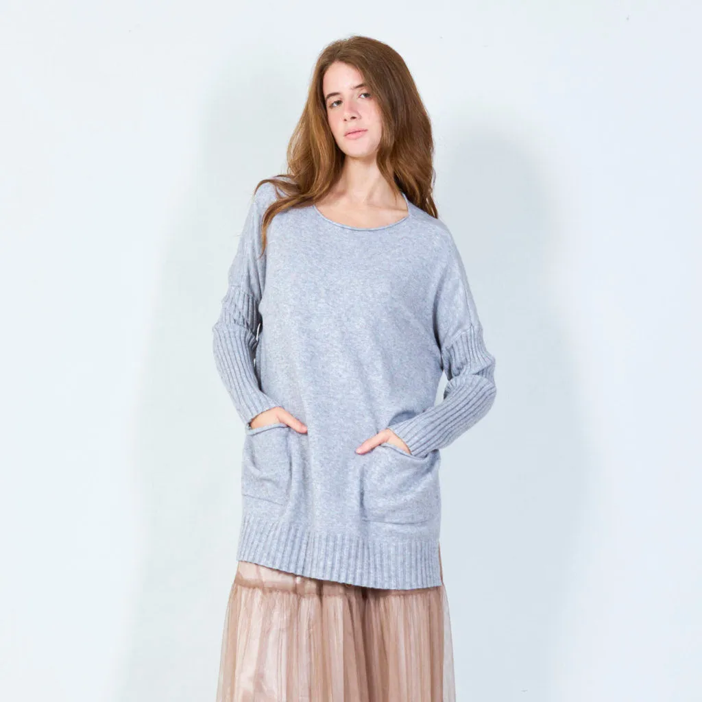 Cozy oversized pocket sweater wholesale