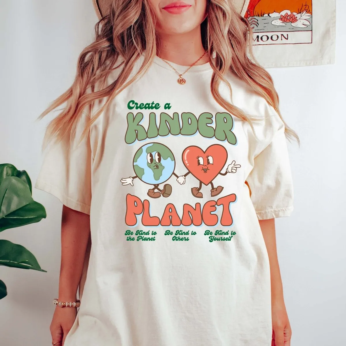 Create a kinder planet Earth and Heart Comfort Color Wholesale Tee