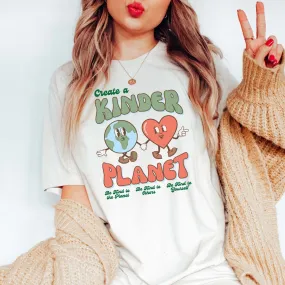 Create a kinder planet Earth and Heart Comfort Color Wholesale Tee