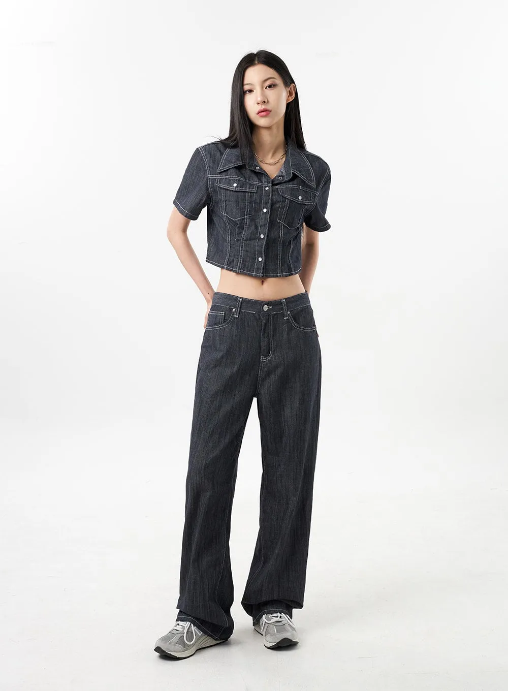 Cropped Denim Shirt CU312