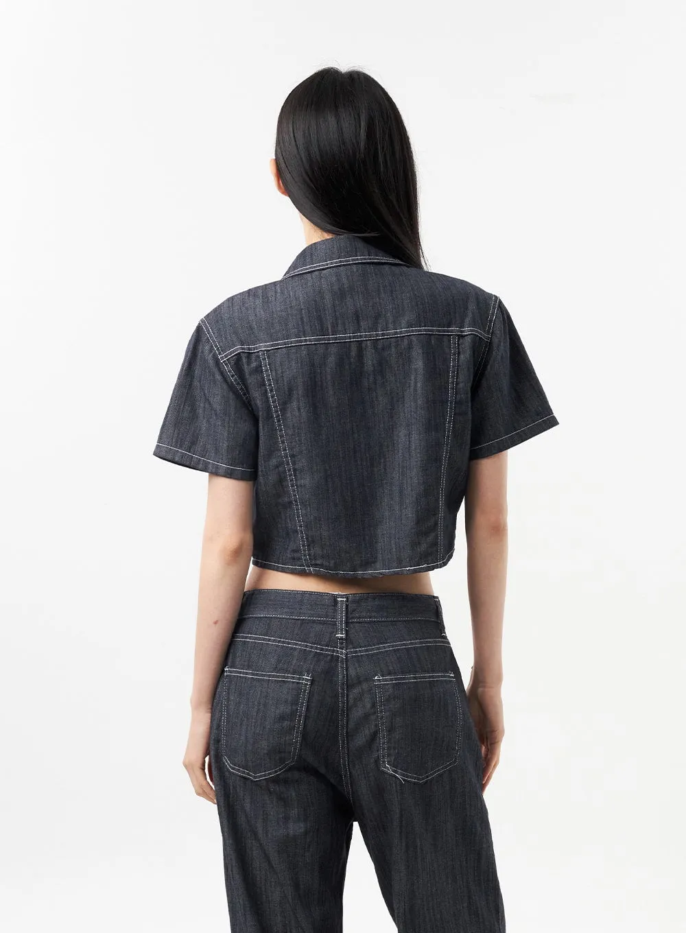 Cropped Denim Shirt CU312