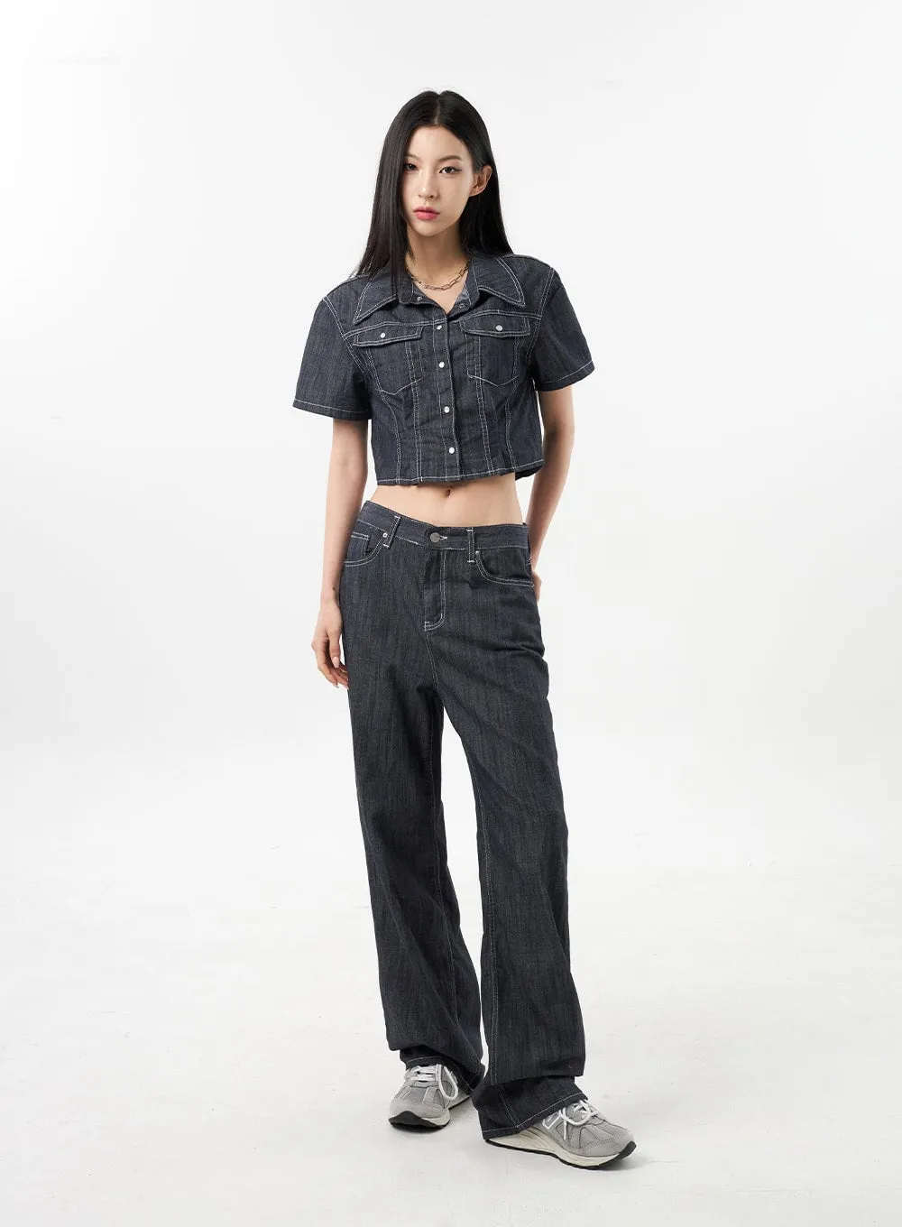 Cropped Denim Shirt CU312