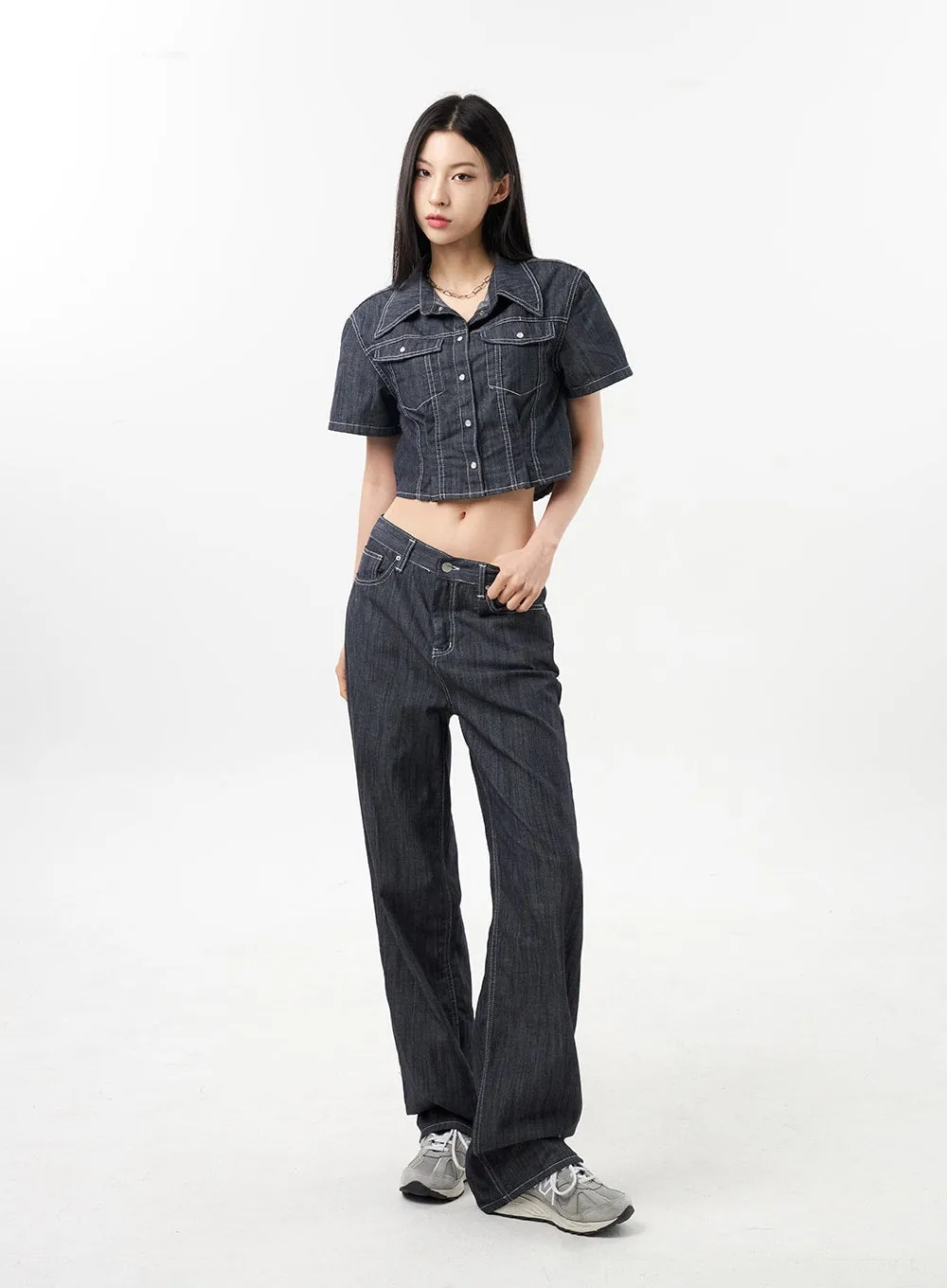 Cropped Denim Shirt CU312