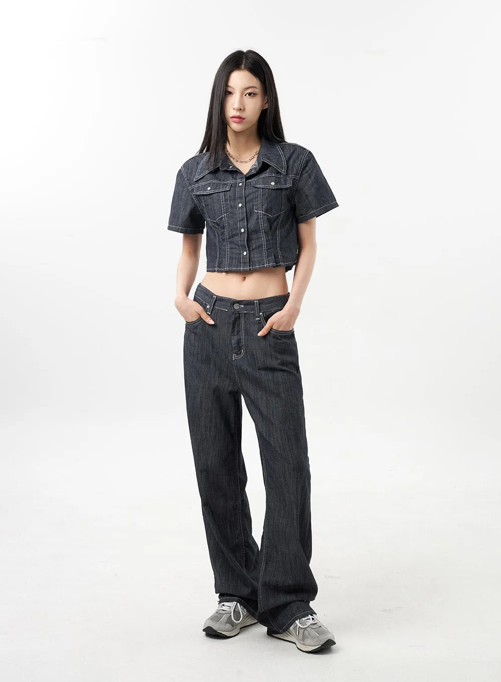 Cropped Denim Shirt CU312