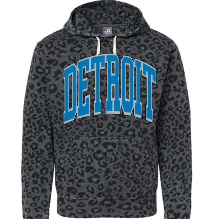 Detroit University Lions Black Cream LEOPARD Option Tops