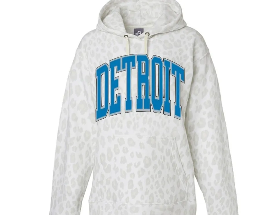 Detroit University Lions Black Cream LEOPARD Option Tops