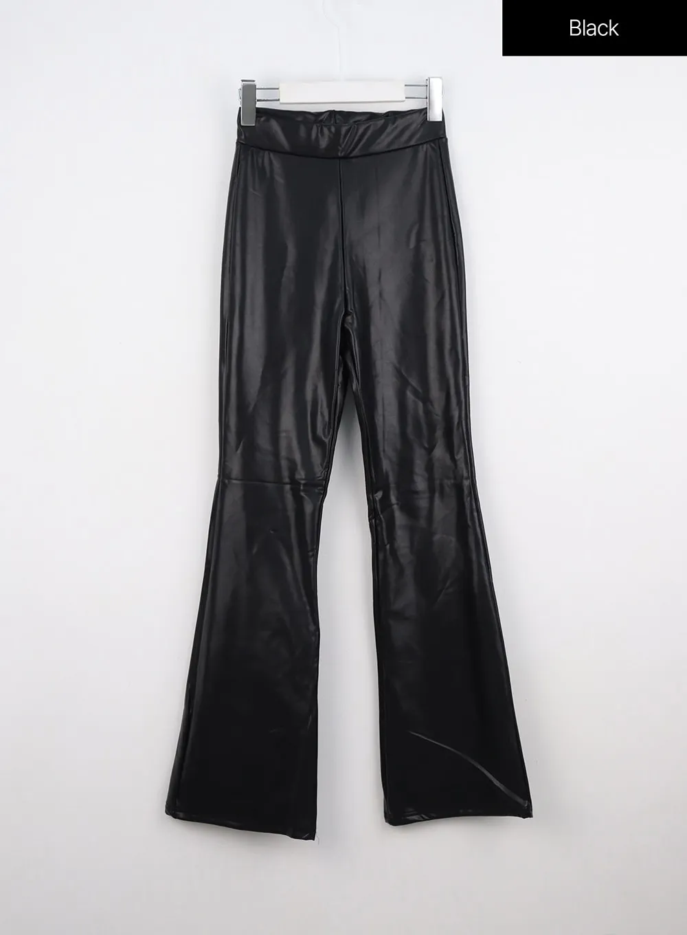 Faux Leather Flare Pants IO317