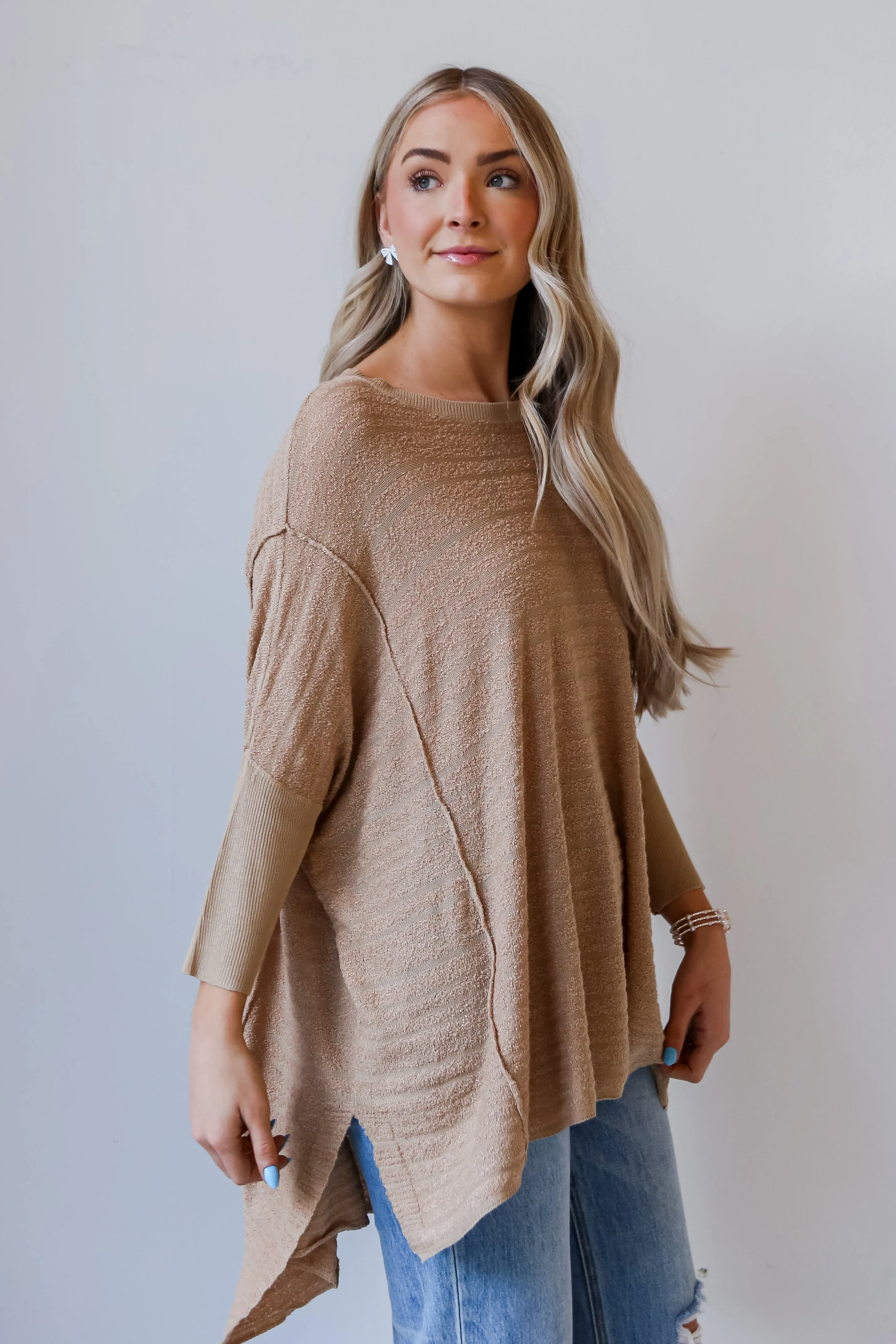 FINAL SALE - More Than Essential Taupe Oversized Knit Top