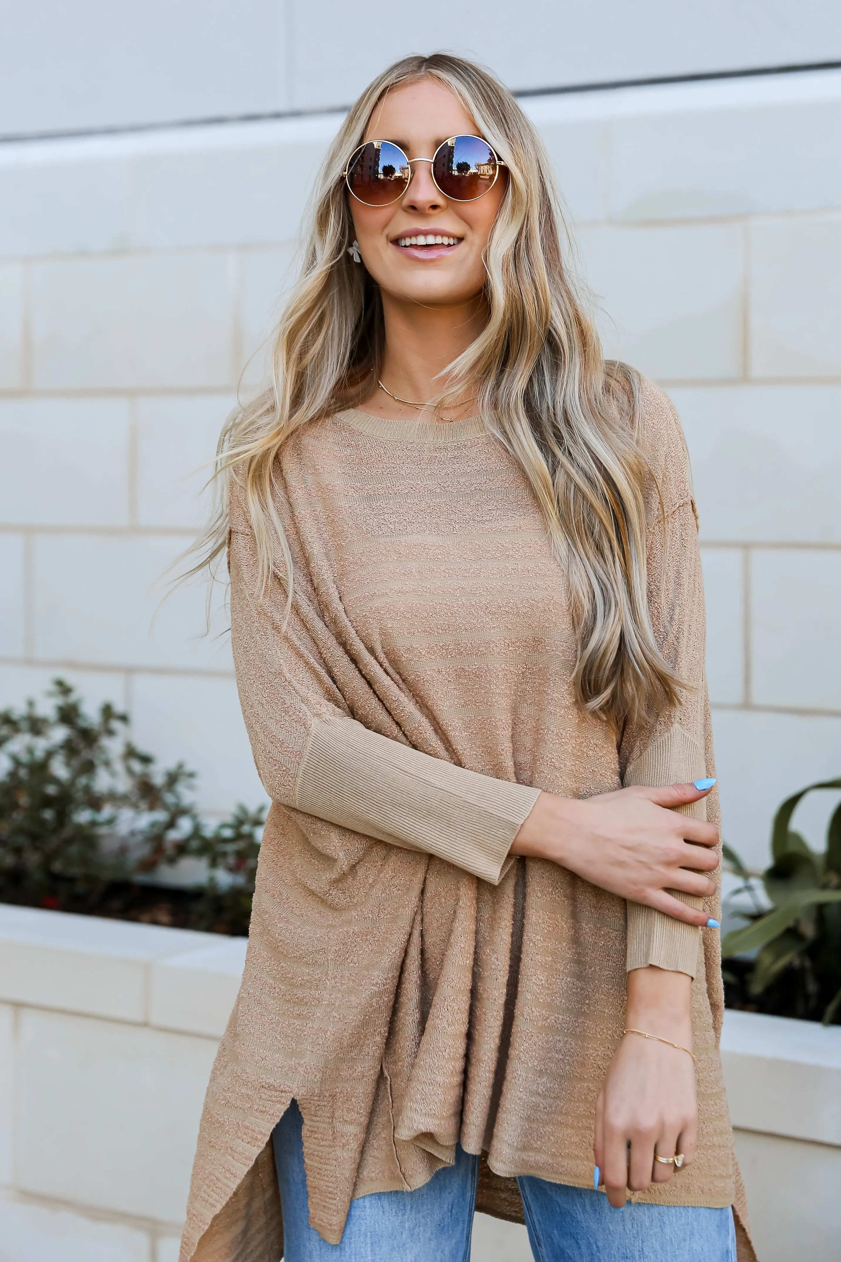 FINAL SALE - More Than Essential Taupe Oversized Knit Top