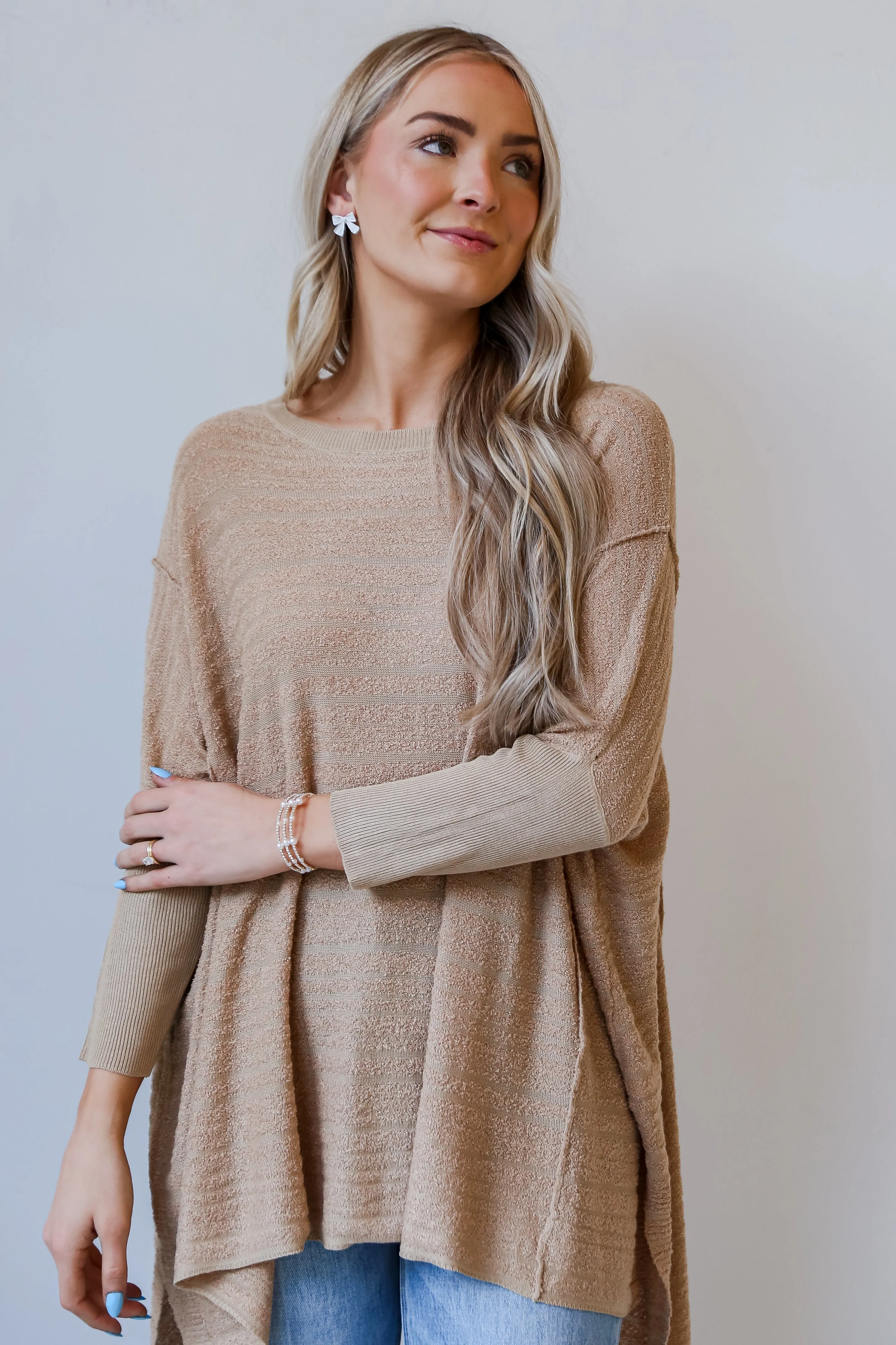 FINAL SALE - More Than Essential Taupe Oversized Knit Top