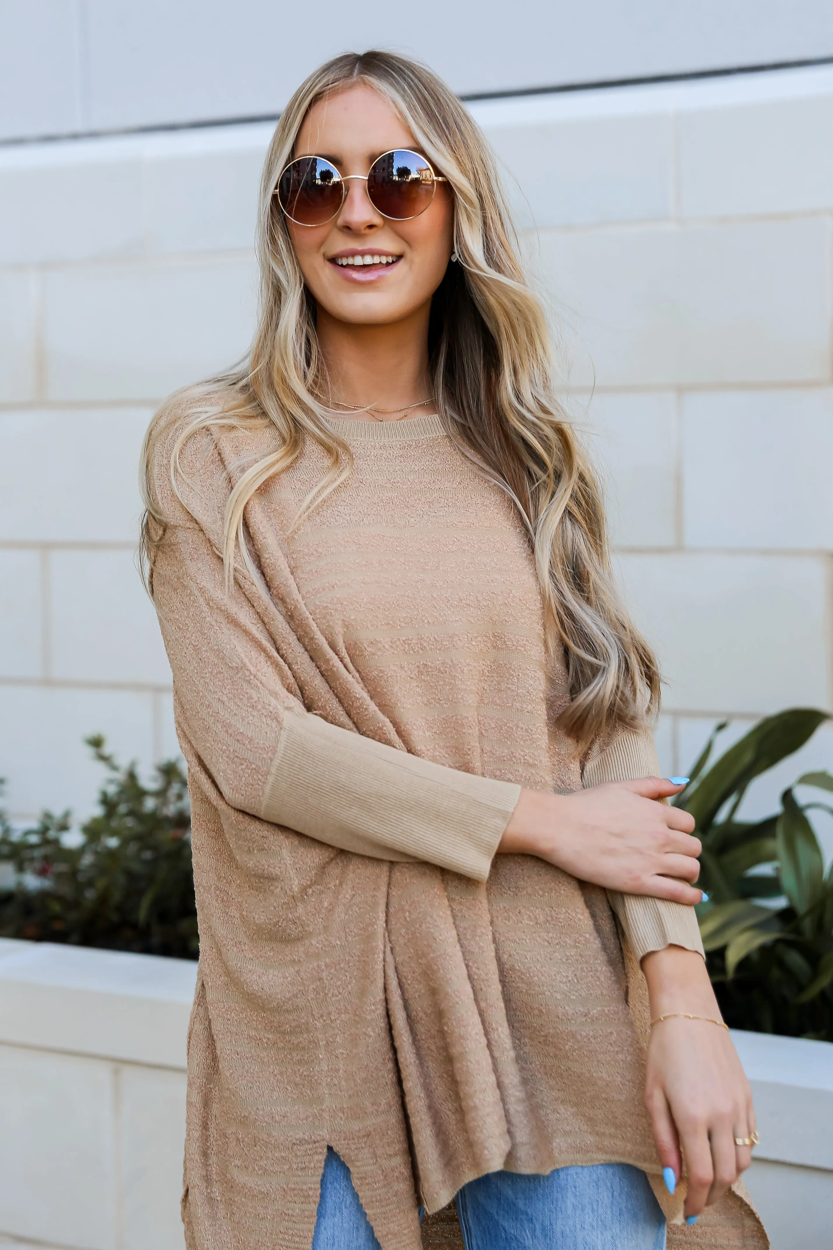 FINAL SALE - More Than Essential Taupe Oversized Knit Top