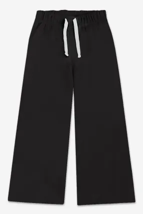 French Terry Luxe Wide Leg Sweatpant - Black