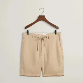 Gant Relaxed Fit Linen Drawstring Shorts in Dry Sand