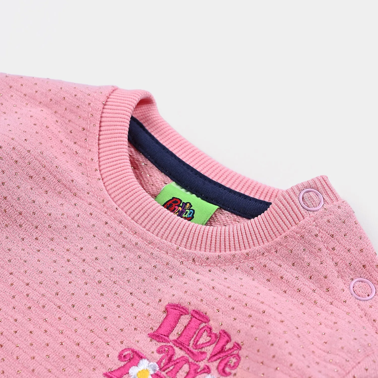 Infant Girls Quilted Sweatshirt My Life-Pink