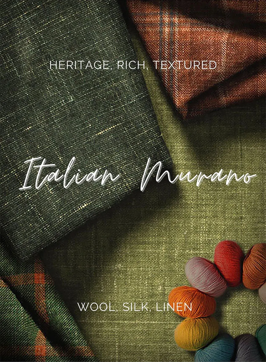 Italian Murano Cipco Checks Wool Linen Silk Suit