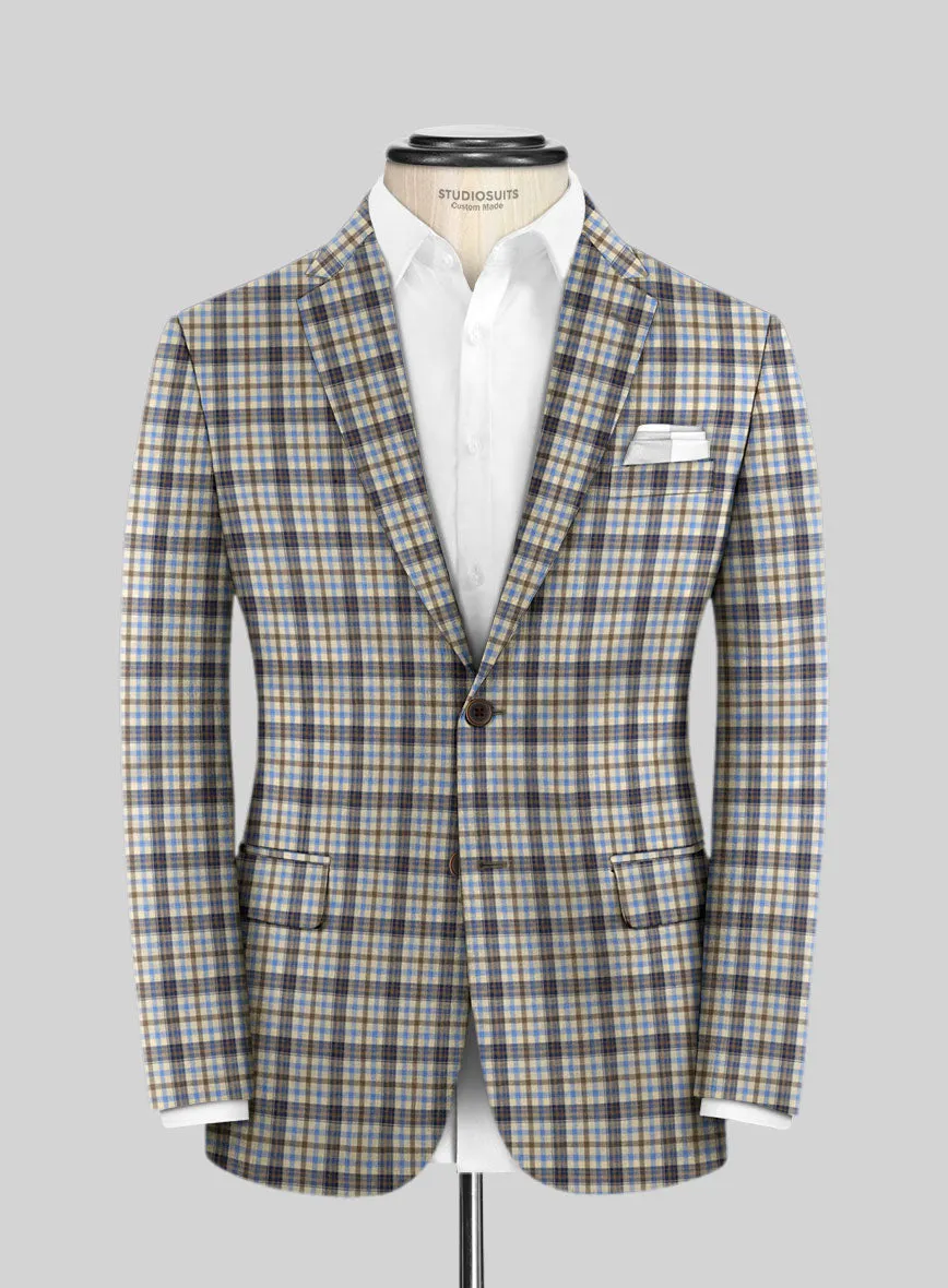 Italian Murano Cipco Checks Wool Linen Silk Suit