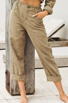 Ivyshape | Casual Linen Trouser Pants for Women