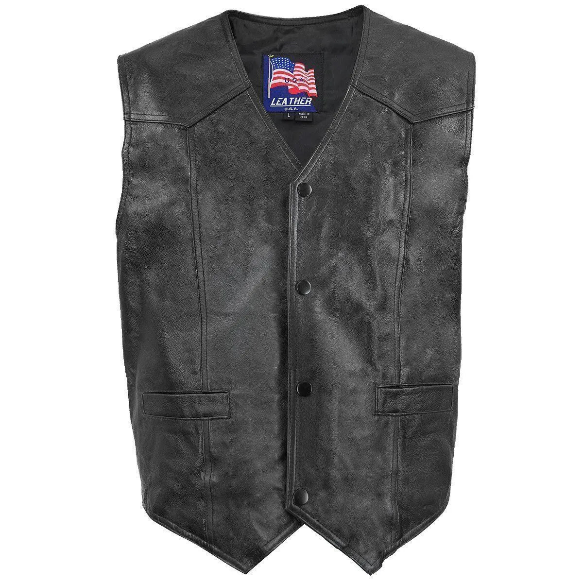 Men's 3002 U.S. Marines Leather Vest Officially Licensed Product