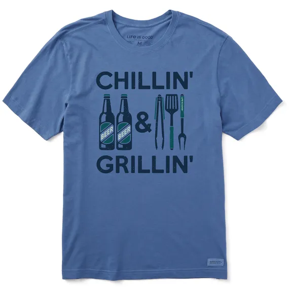 Men's Chillin' & Grillin' Beer & BBQ Short-Sleeve Crusher-LITE Tee - Vintage Blue