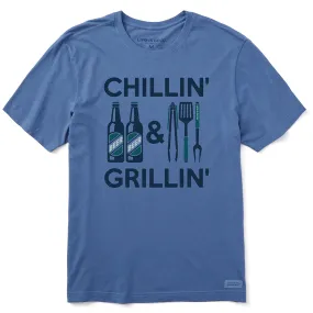 Men's Chillin' & Grillin' Beer & BBQ Short-Sleeve Crusher-LITE Tee - Vintage Blue