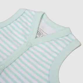 Mint Dinosaur Sleeveless Baby Vest Set