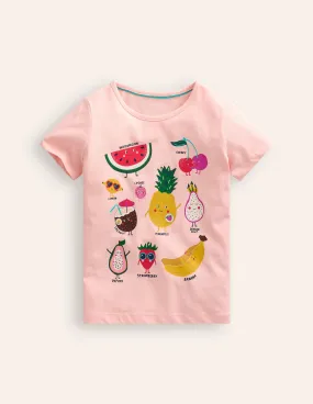 Printed Graphic T-Shirt-Provence Dusty Pink Fruit