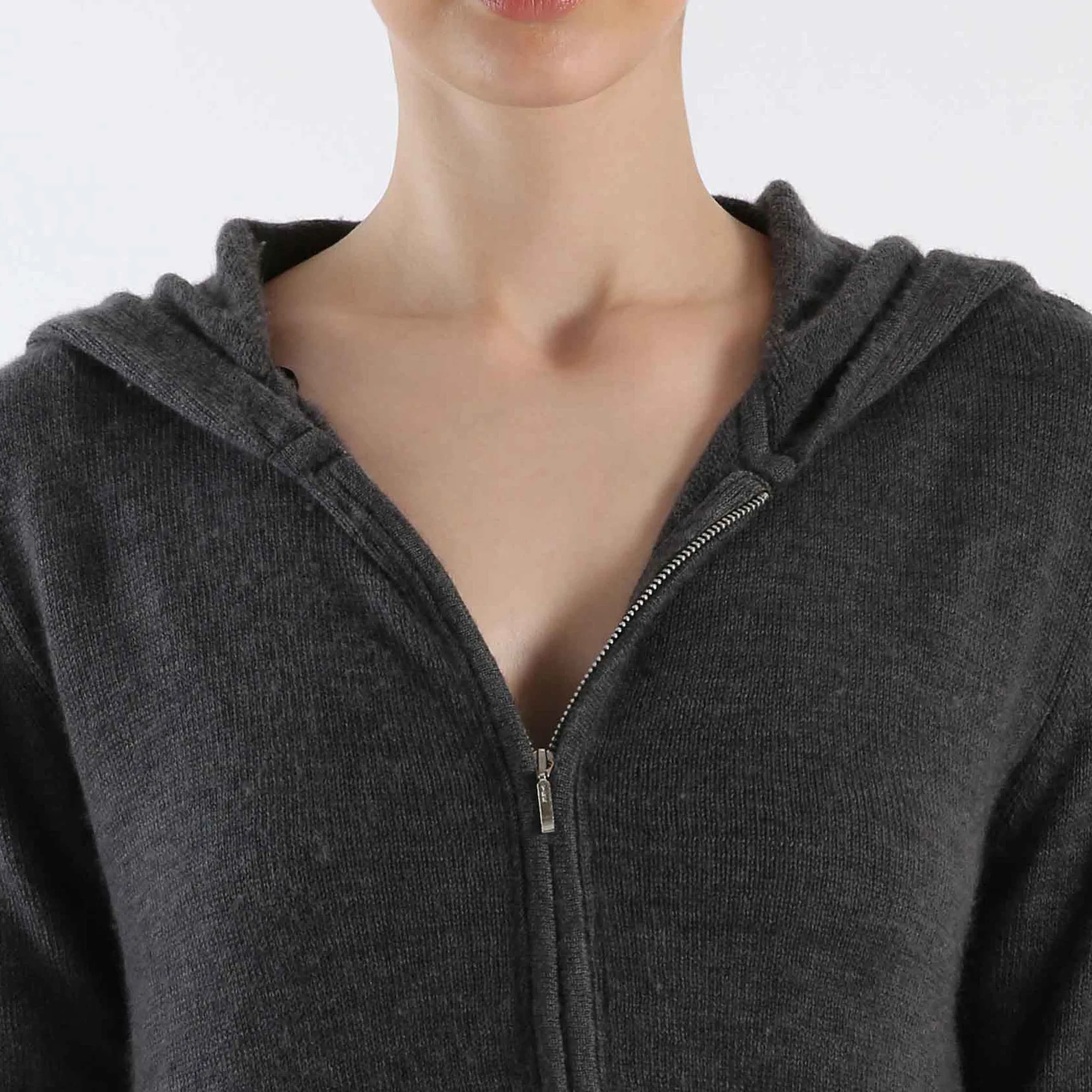 Pure Cashmere Hoody - Grey