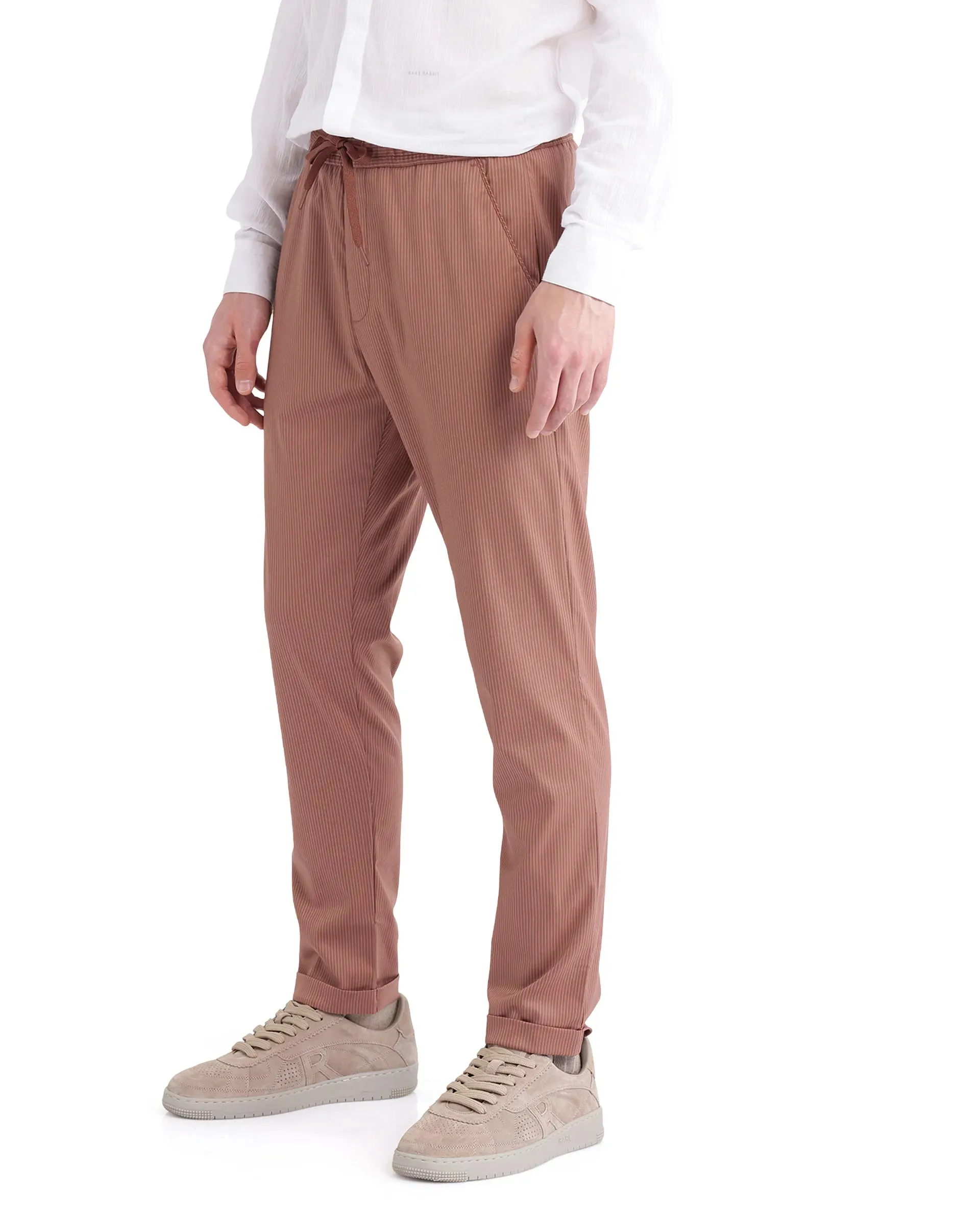 Rare Rabbit Men Glew Rust Button Closure Regular Fit Plain Trouser