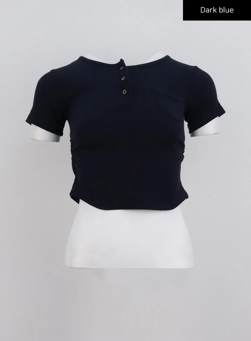 Snap Button Cropped Tee CL326