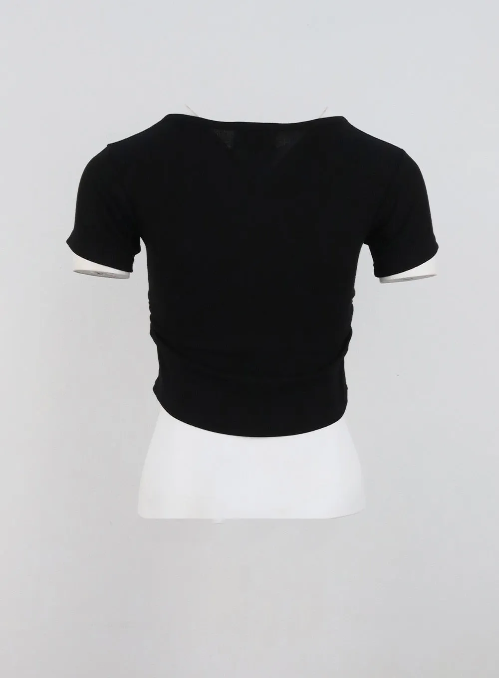 Snap Button Cropped Tee CL326